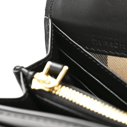 Burberry Grainy Calfskin Buckle Detail Flap Wallet Black 7 of 11
