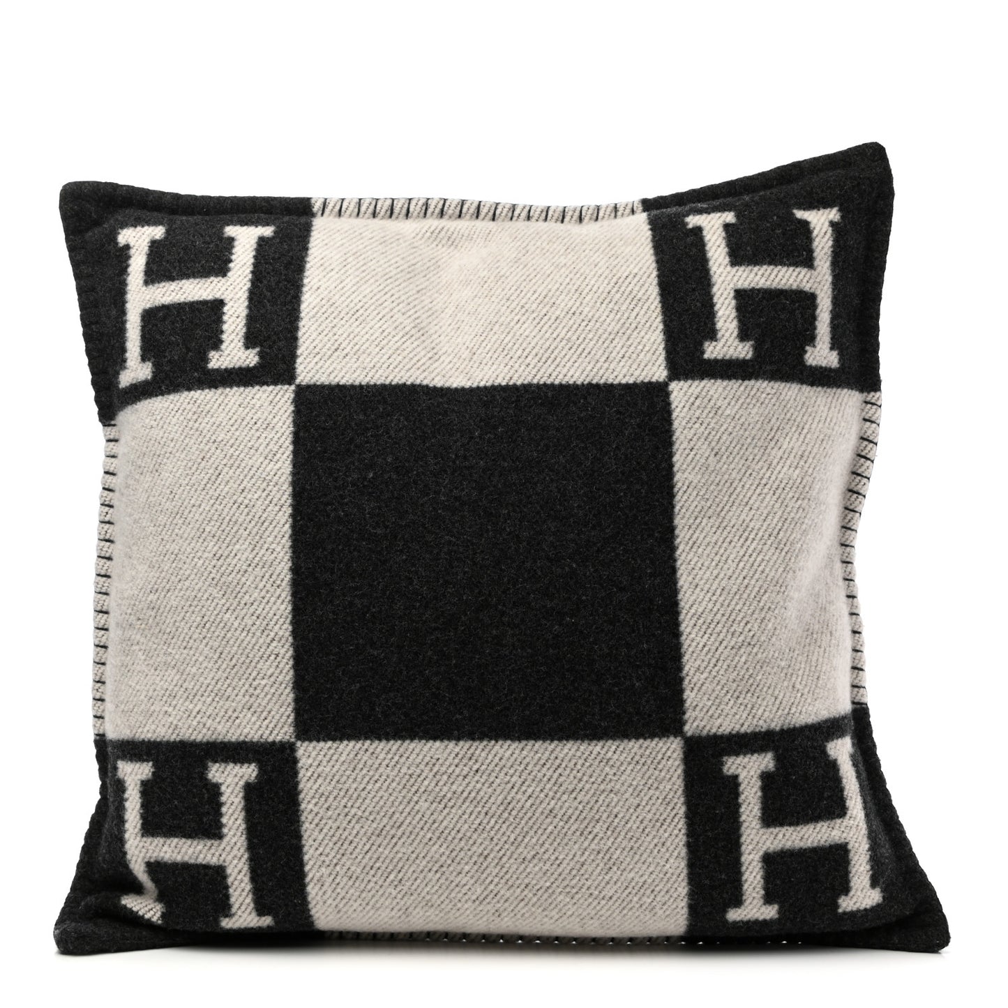 Wool Cashmere Avalon Pillow PM Ecru Gris Fonce
