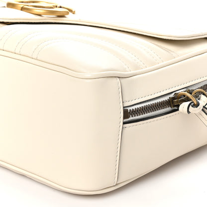 Gucci Calfskin Matelasse Sylvie Web Small GG Marmont Top Handle Shoulder Bag White 10 of 10