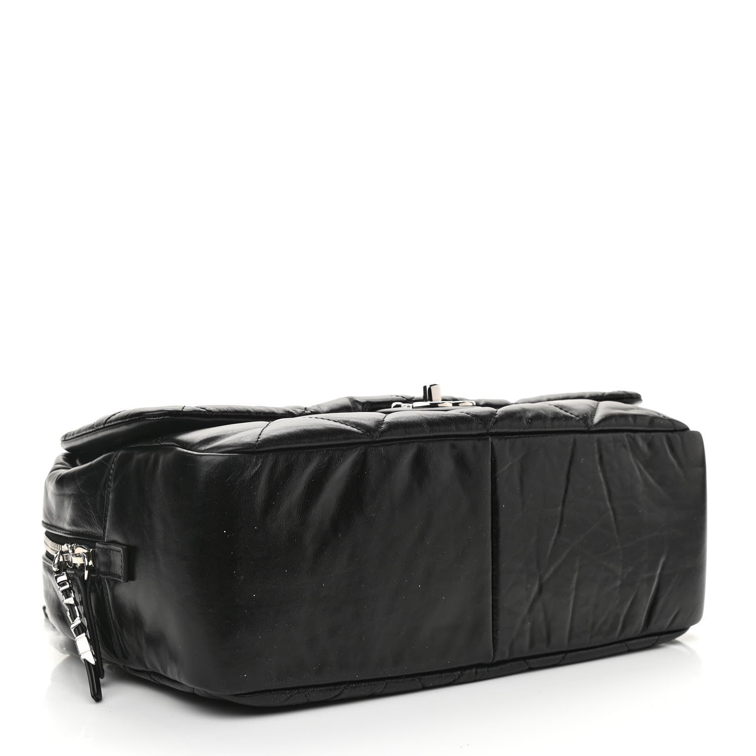 Chanel Aged Calfskin Quilted Small Express Bowling Bag Black 4 of 9