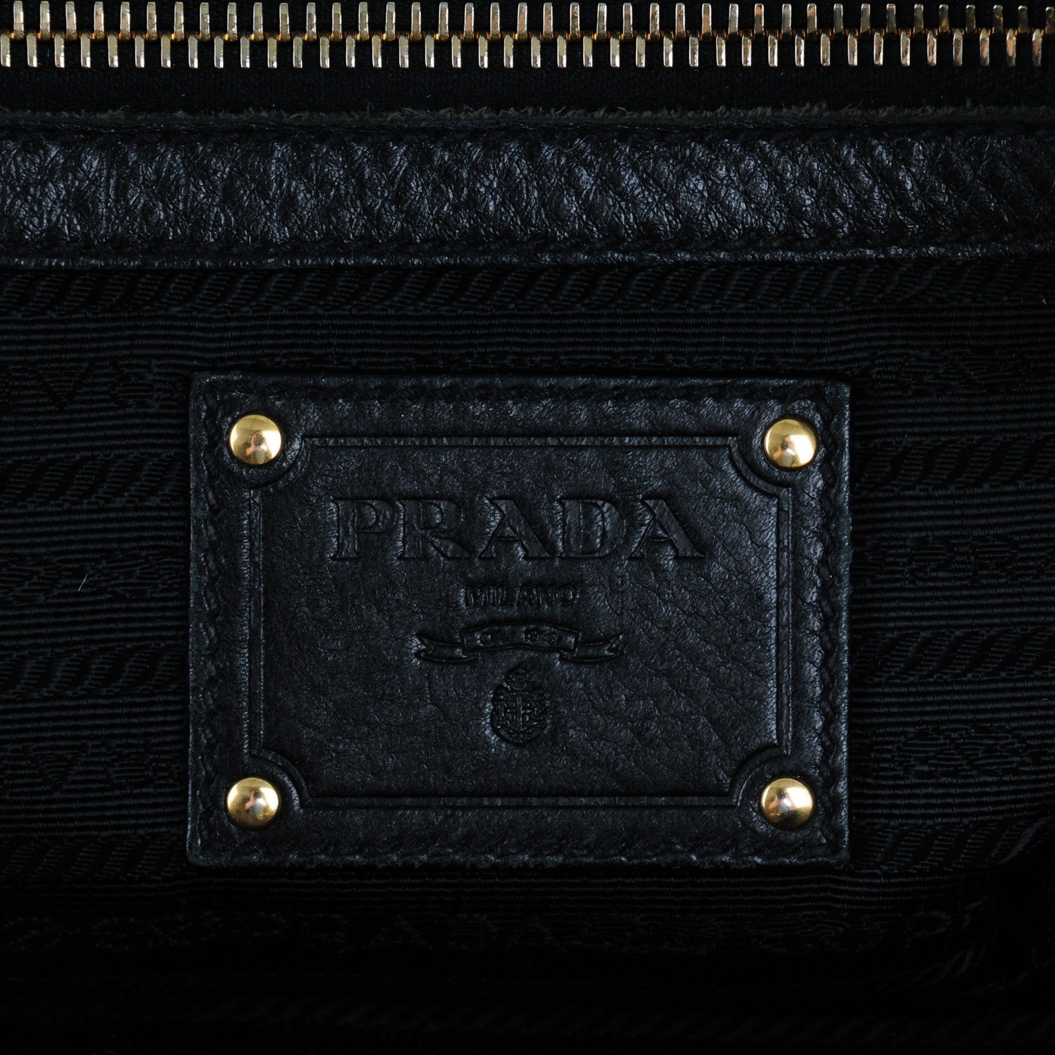 Prada Deerskin Shoulder Bag Black 6 of 9