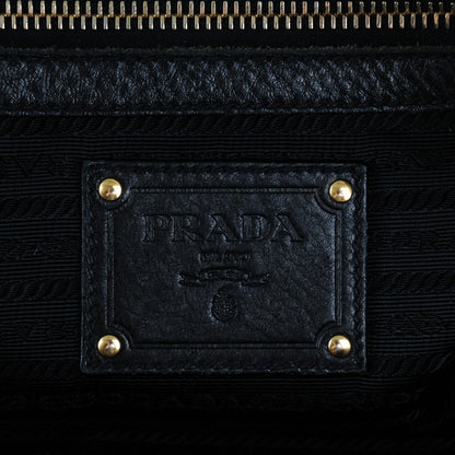 Prada Deerskin Shoulder Bag Black 6 of 9