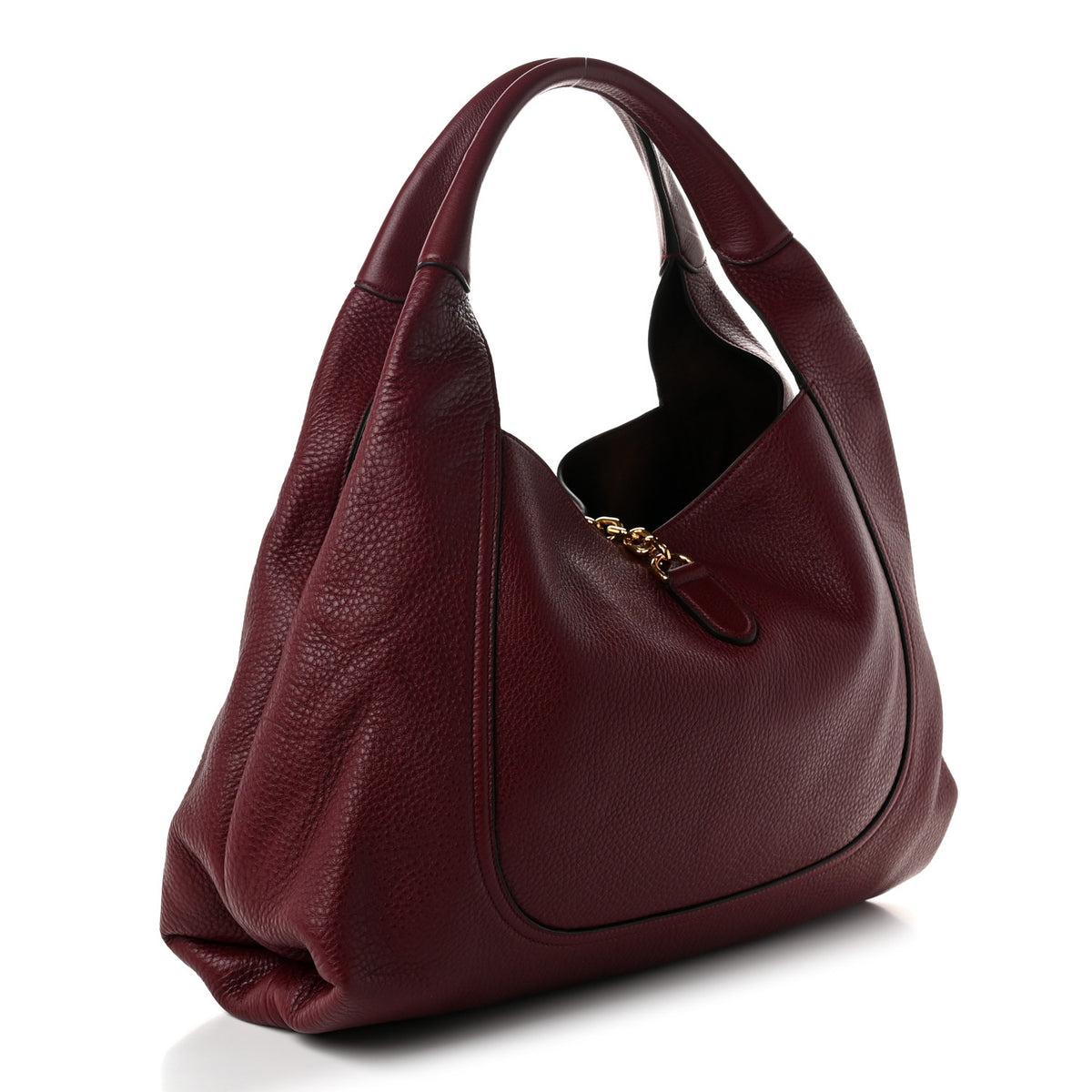 Gucci Grained Calfskin Softbit Maxi Shoulder Bag Rosso 4 of 11