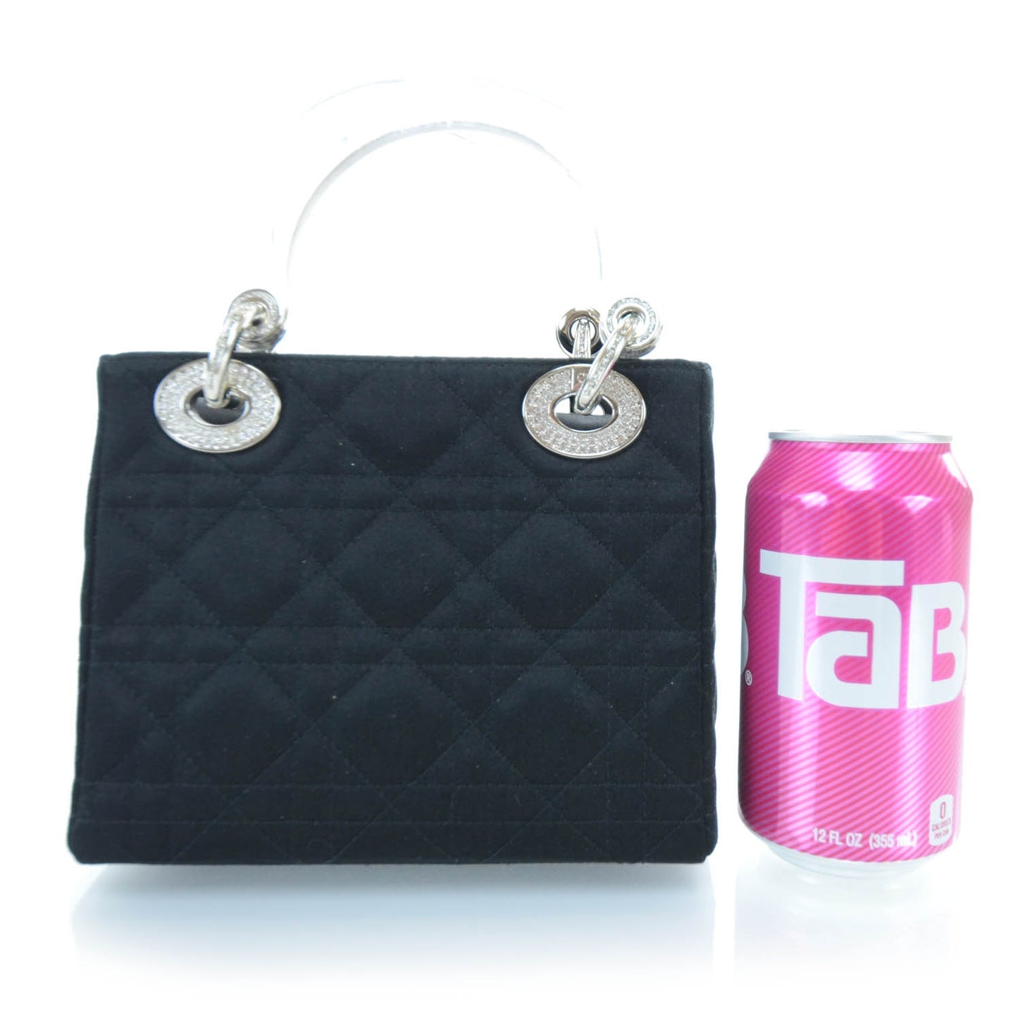 Satin Swarovski Crystal Cannage Mini Lady Dior Black