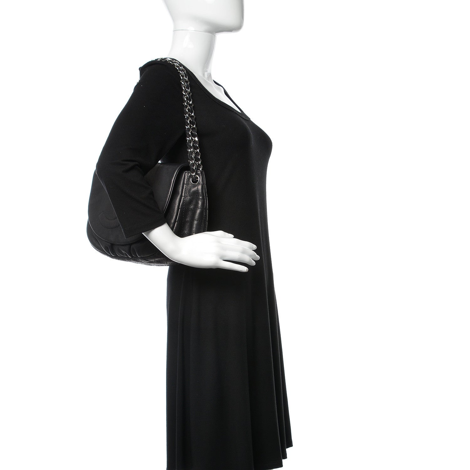 Chanel Caviar Half Moon Large Flap Black 2 of 10