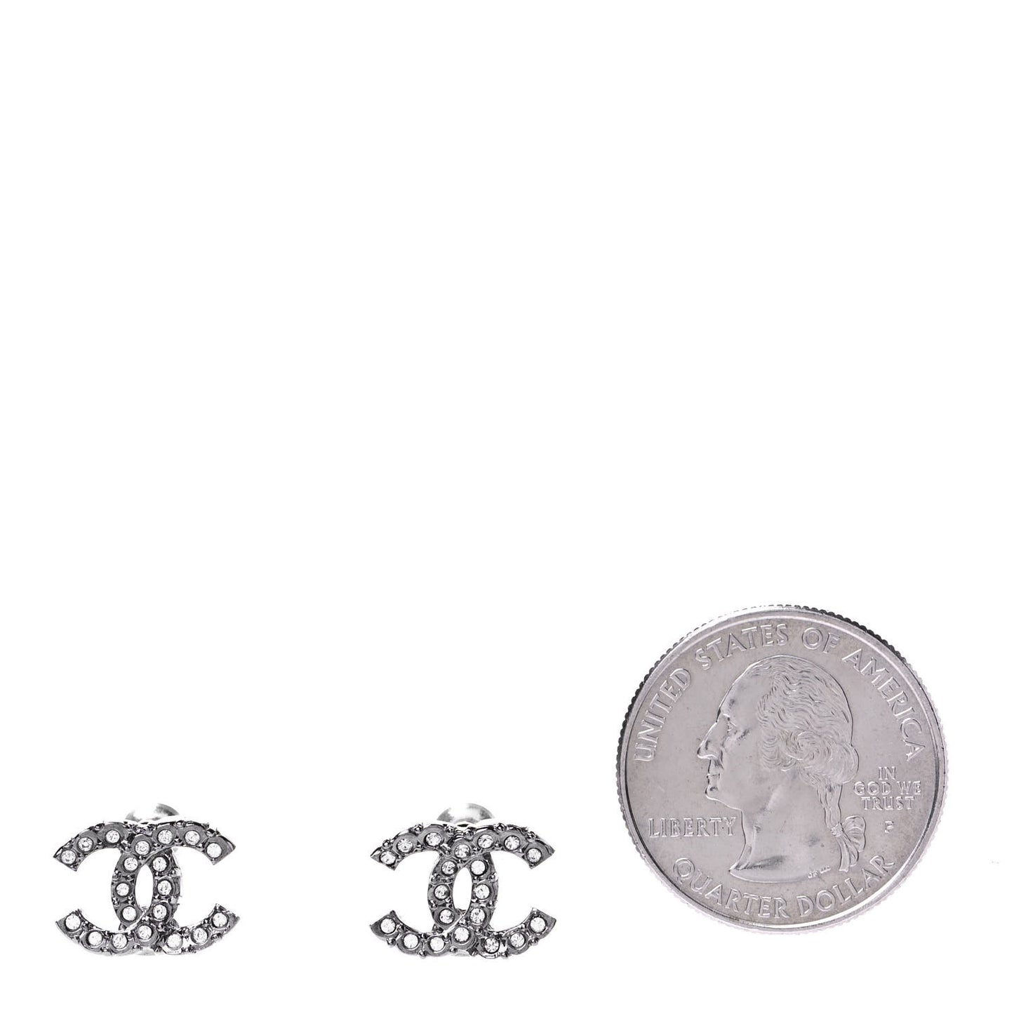 Crystal CC Earrings Silver