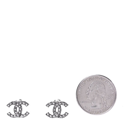 Chanel Crystal CC Earrings Silver 2 of 4