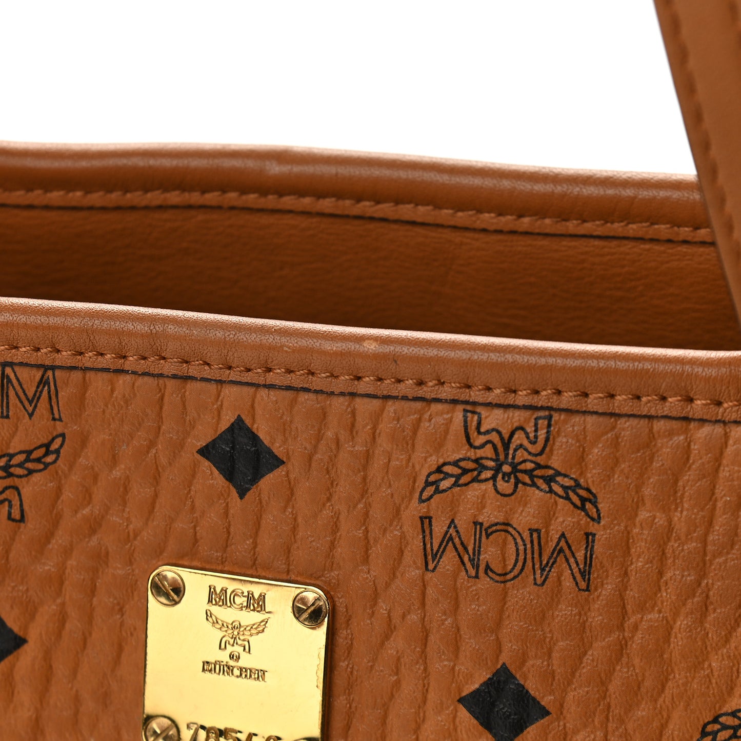 Visetos Medium Anya Top Zip Shopper Tote Cognac