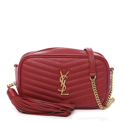 Saint Laurent Grain De Poudre Matelasse Monogram Mini Lou Camera Bag Eros Red 1 of 10
