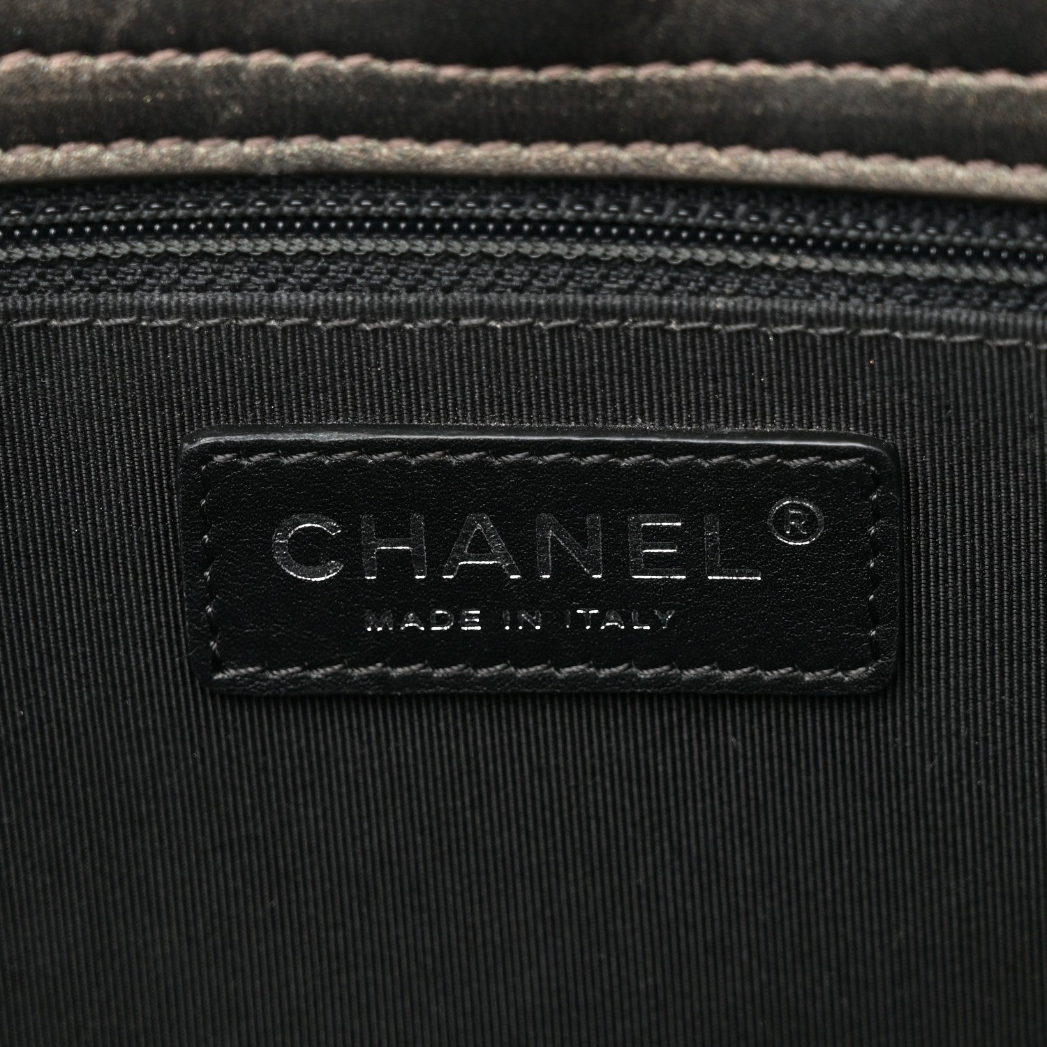 Chanel Metallic Goatskin Quilted Medium Rock In Rome Tote Charcoal 6 of 11