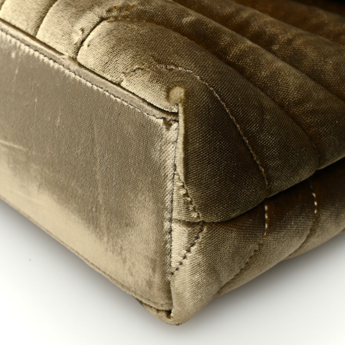 Velvet Y Quilted Monogram Small Loulou Chain Satchel Dark Vintage Olive