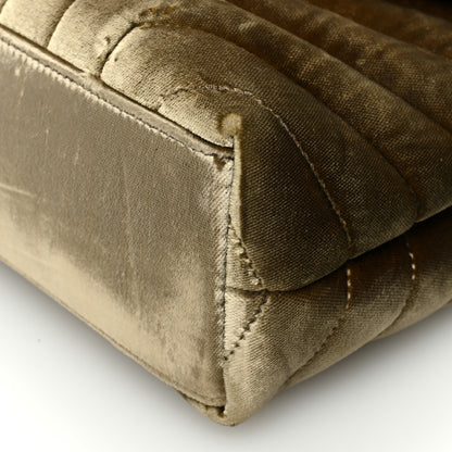 Saint Laurent Velvet Y Quilted Monogram Small Loulou Chain Satchel Dark Vintage Olive 9 of 10