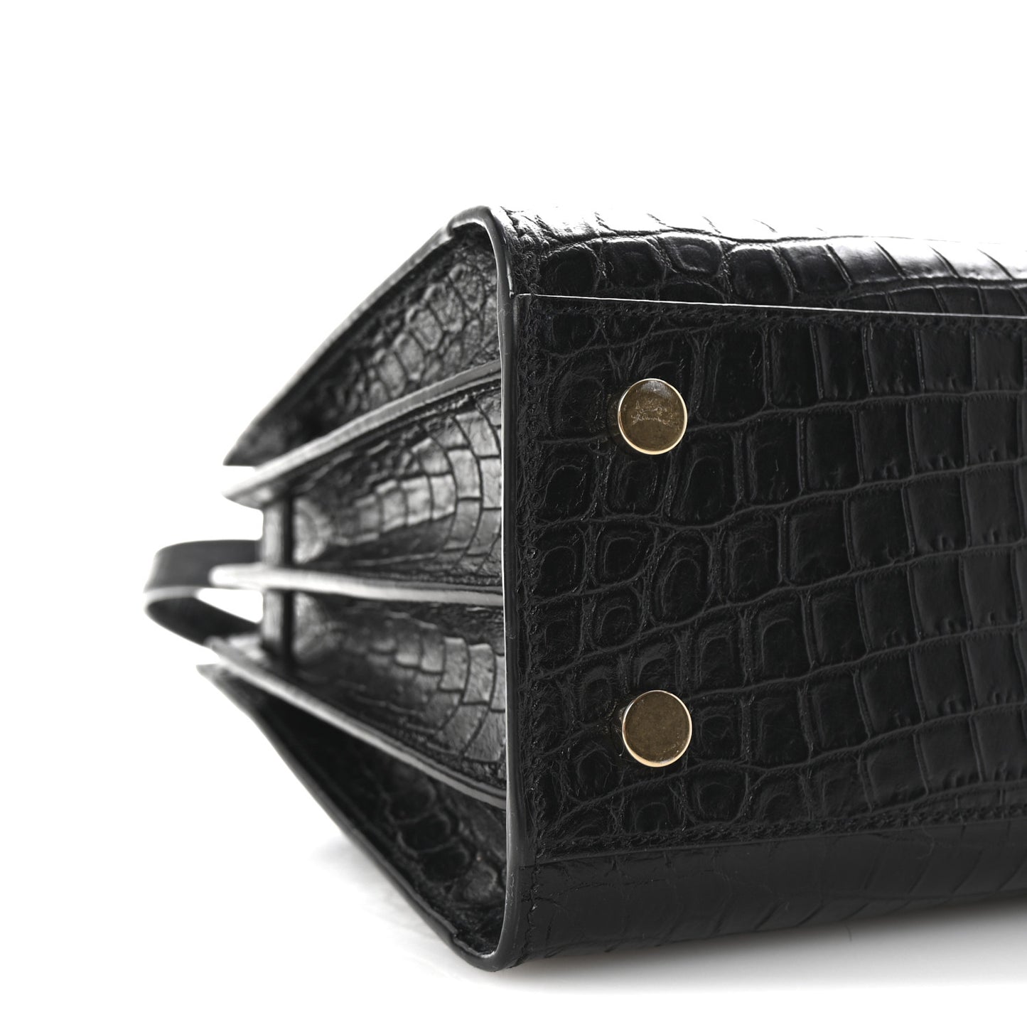 Calfskin Crocodile Embossed Baby Sac De Jour Black