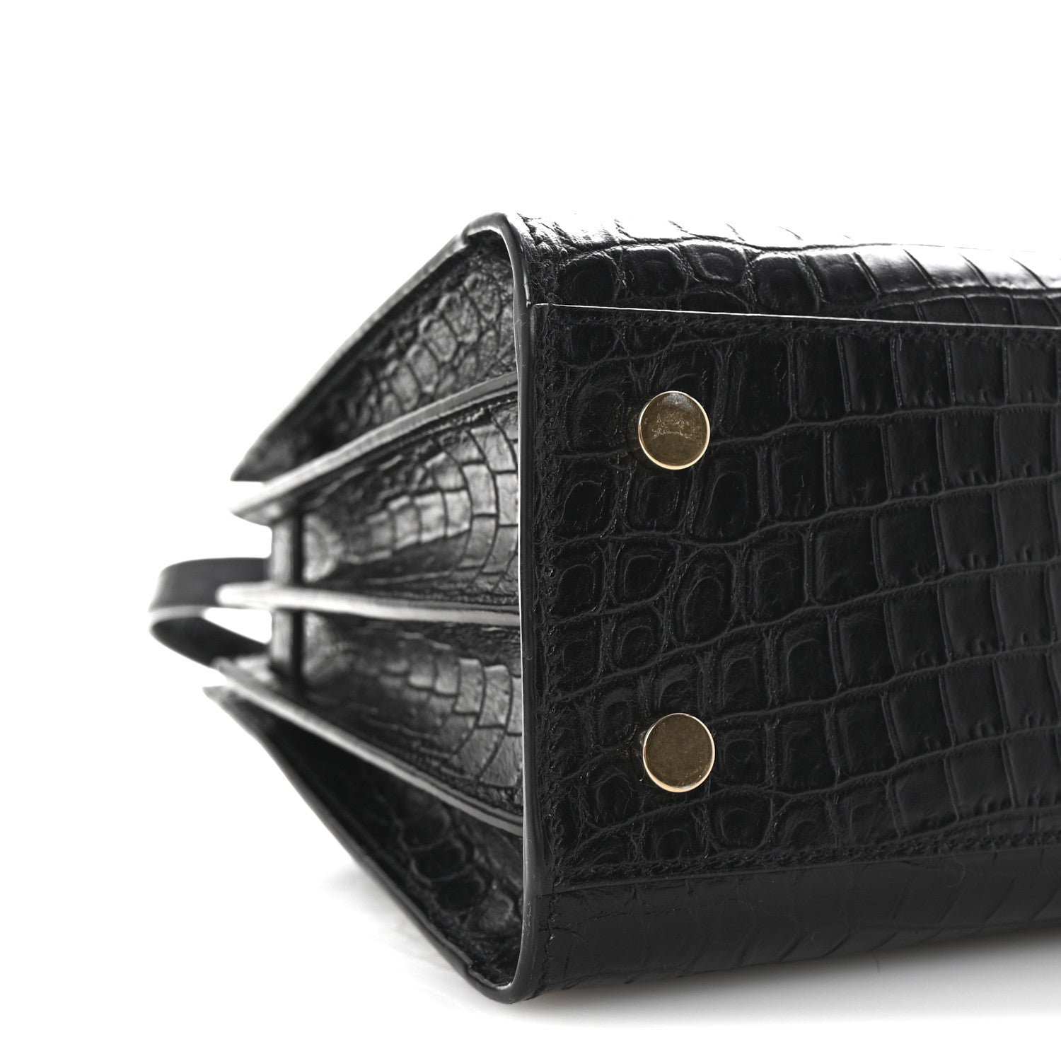 Saint Laurent Calfskin Crocodile Embossed Baby Sac De Jour Black 8 of 9