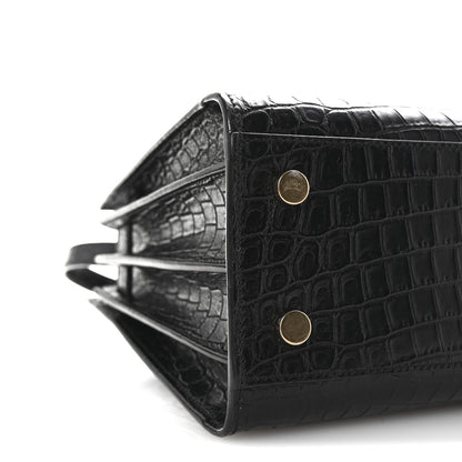 Saint Laurent Calfskin Crocodile Embossed Baby Sac De Jour Black 8 of 9