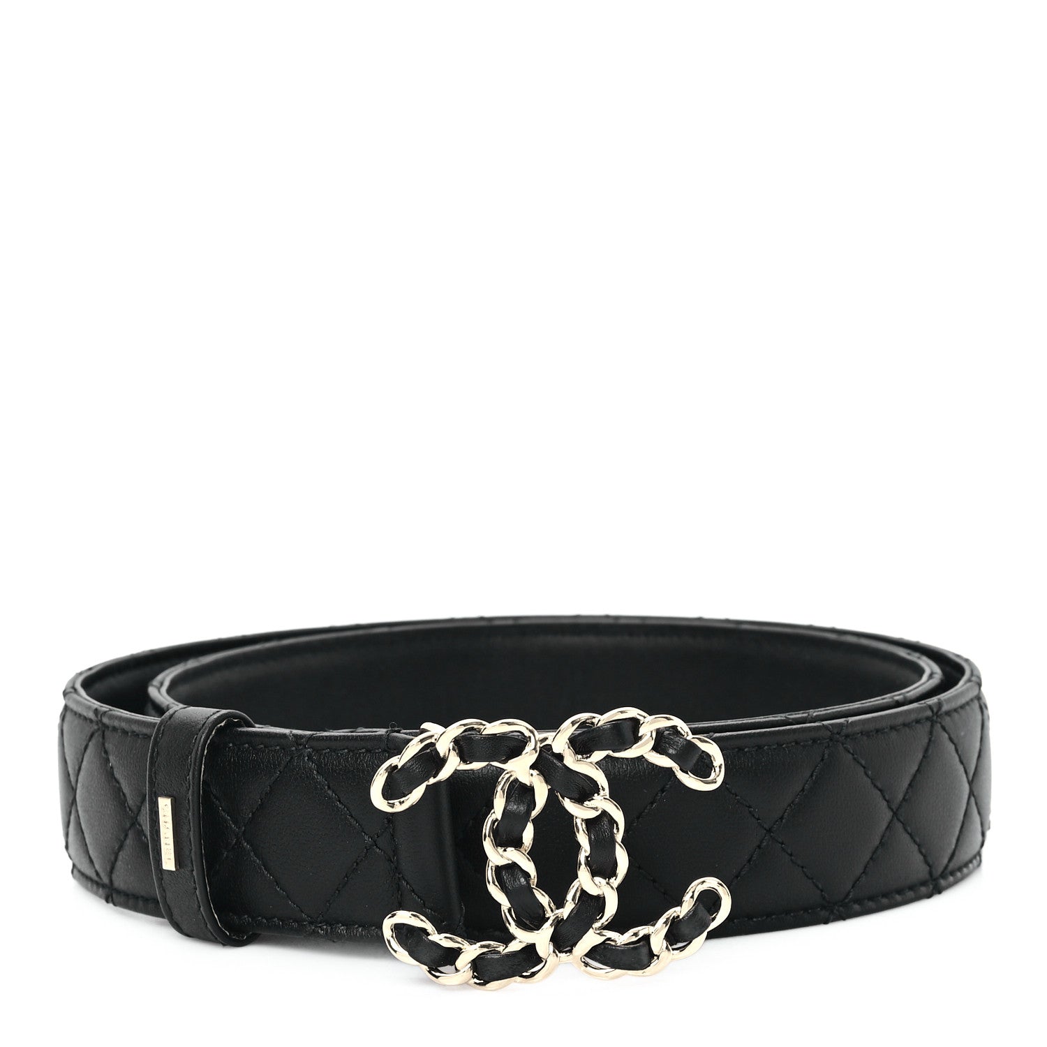 Chanel Calfskin Quilted CC Chain Belt 85 34 Black 1 of 6