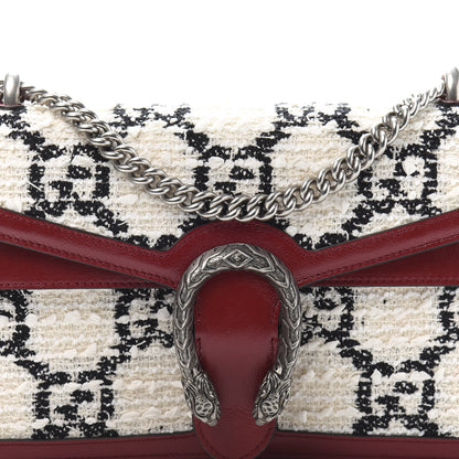 Gucci Tweed GG Monogram Small Dionysus Shoulder Bag White Black Romantic Cherry 11 of 11