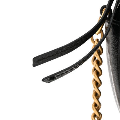 Gucci Azalea Calfskin Matelasse Heart Mini GG Marmont Round Shoulder Bag Black 12 of 12