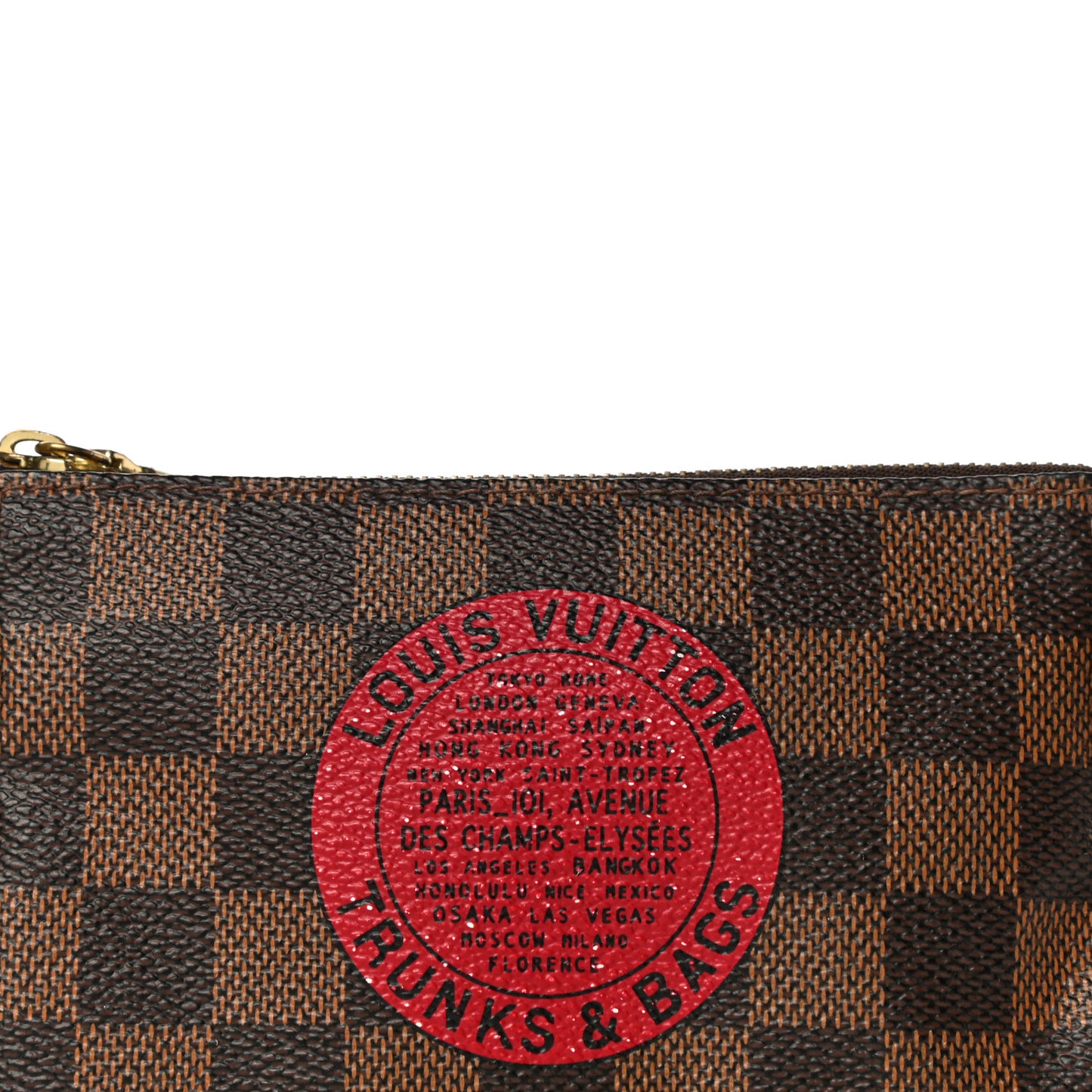 Damier Ebene Complice Trunks and Bags Mini Pochette Accessories Red