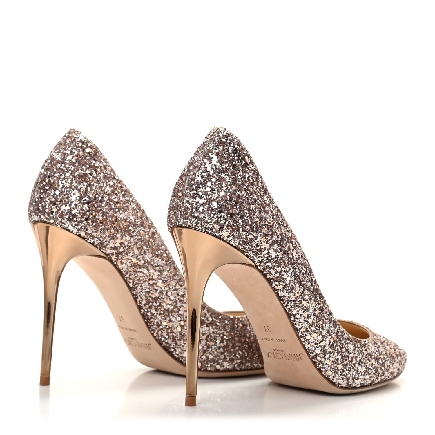 Jimmy Choo Glitter Esme 100 Pumps 37 Nude 4 of 8