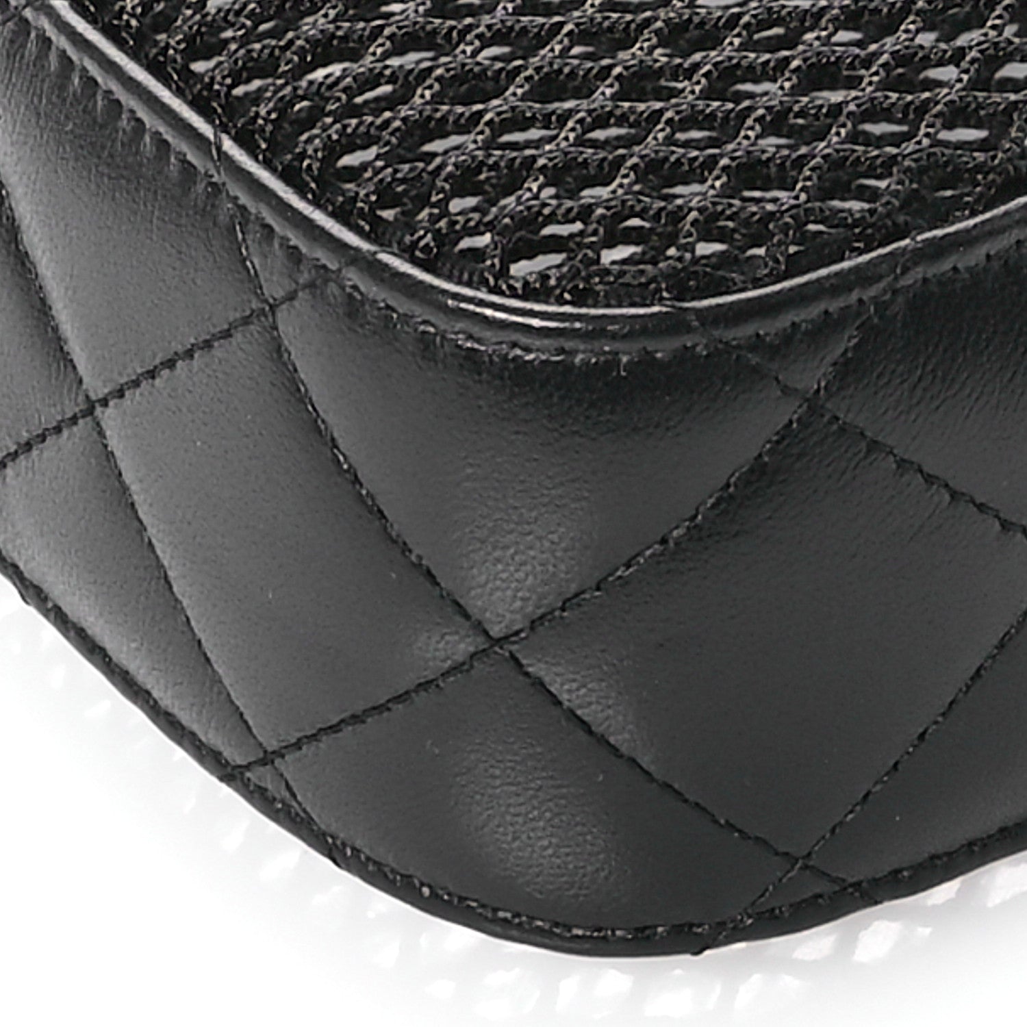 Chanel Mesh Shiny Lambskin Clutch With Chain  Black 11 of 11