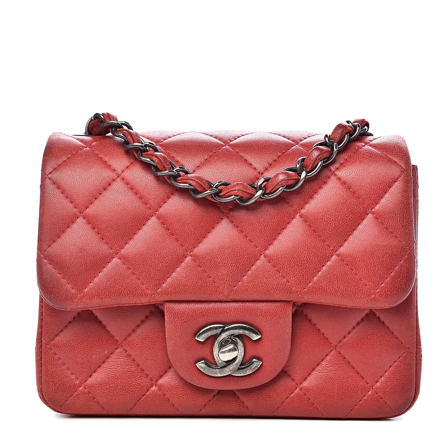 Chanel Lambskin Quilted Mini Square Flap Red 1 of 21