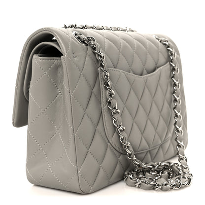 Chanel Lambskin Quilted Medium Double Flap Grey 3 of 12