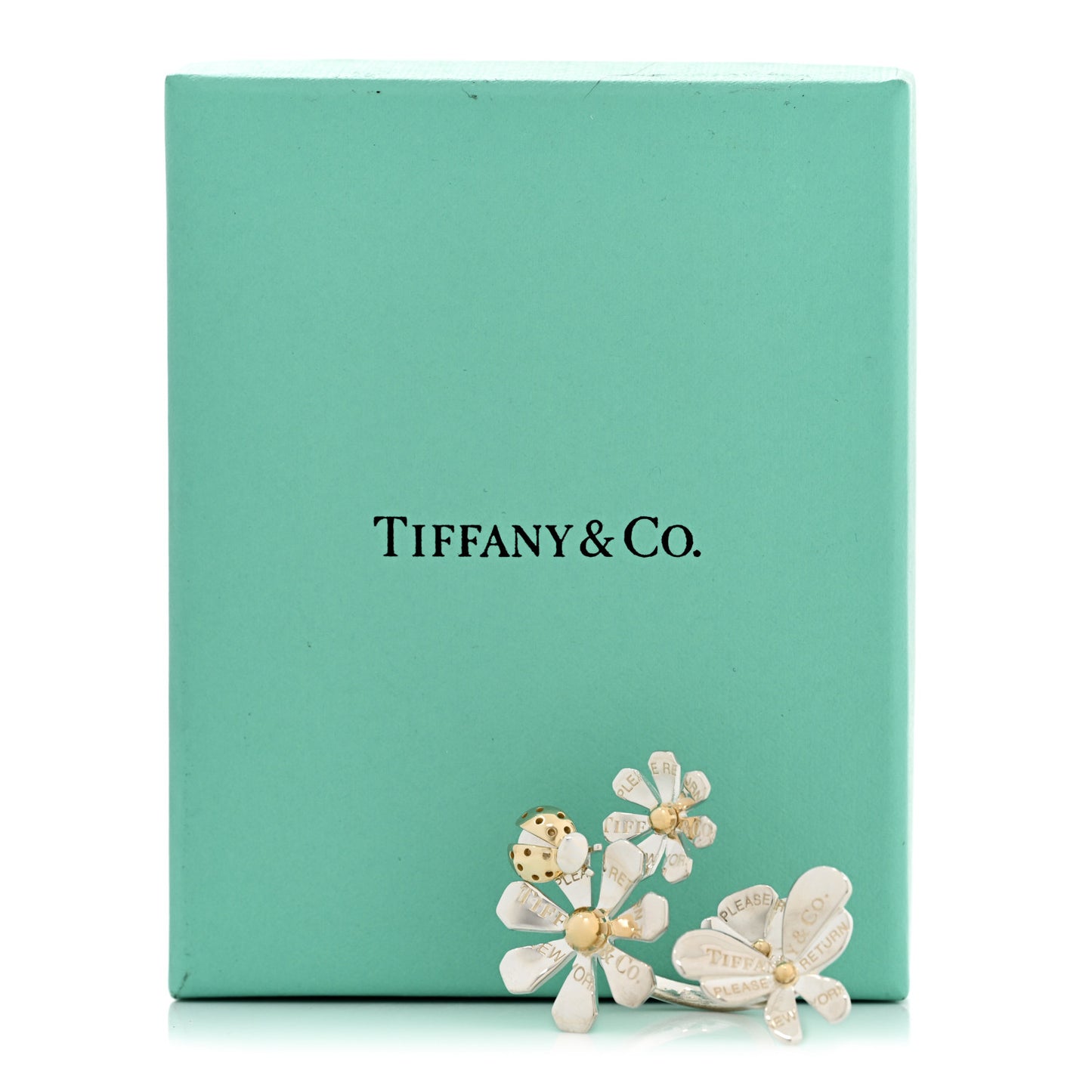 Sterling Silver 18K Yellow Gold Return to Tiffany Love Bugs Ring 49 5