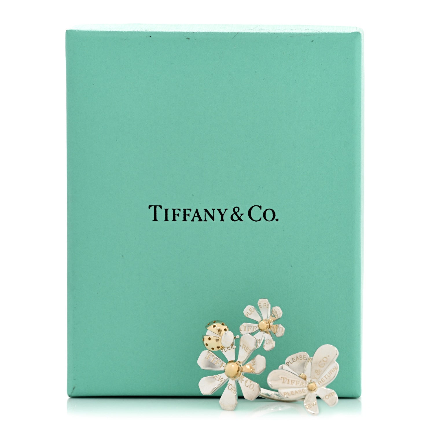 Tiffany Sterling Silver 18K Yellow Gold Return to Tiffany Love Bugs Ring 49 5 3 of 6