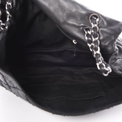 Chanel Calfskin Stitched Large Expandable Flap Bag Black 7 of 9