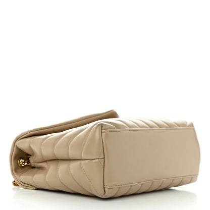Saint Laurent Calfskin Y Quilted Monogram Small Loulou Chain Satchel Dark Beige 4 of 13