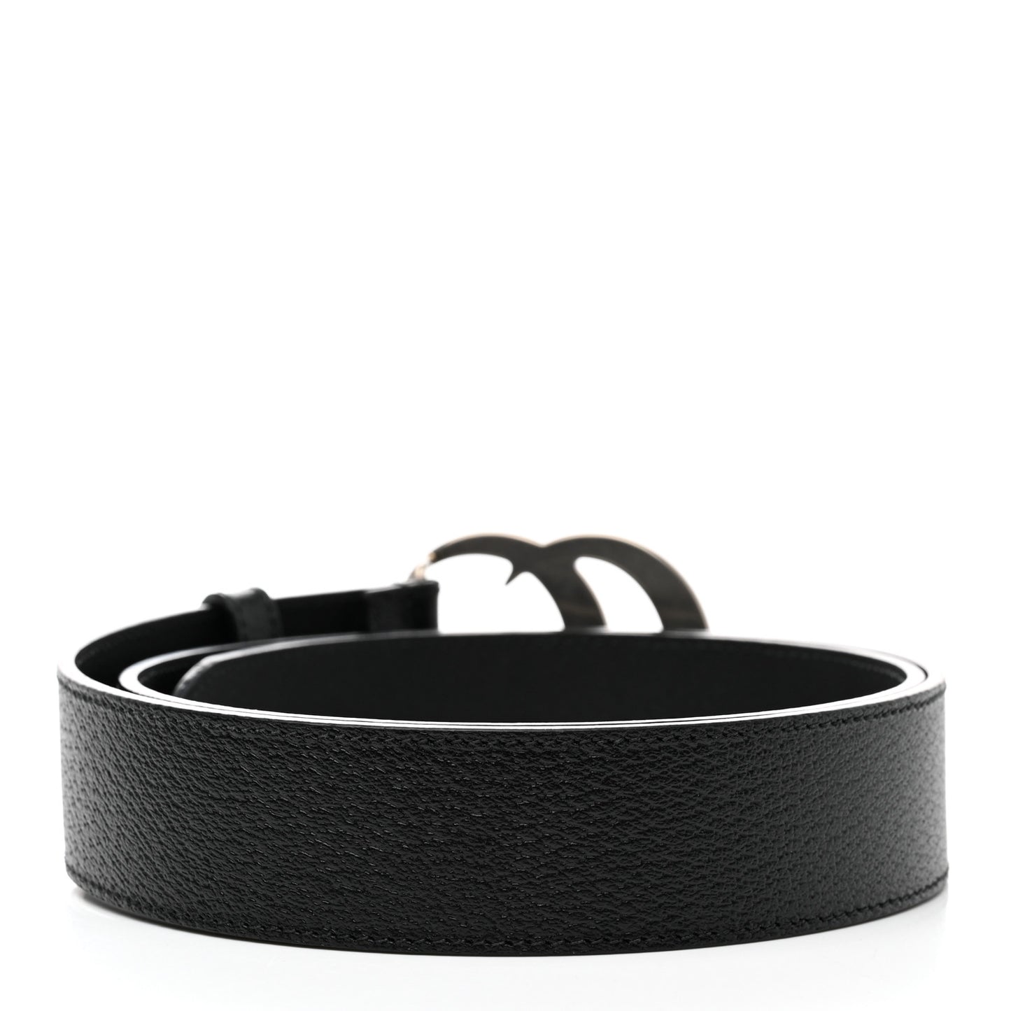 Textured Dollar Calfskin Nickel Double G 40mm Belt 95 38 Black