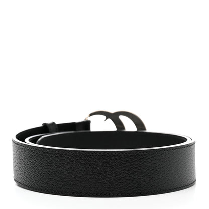Gucci Textured Dollar Calfskin Nickel Double G 40mm Belt 95 38 Black 2 of 6