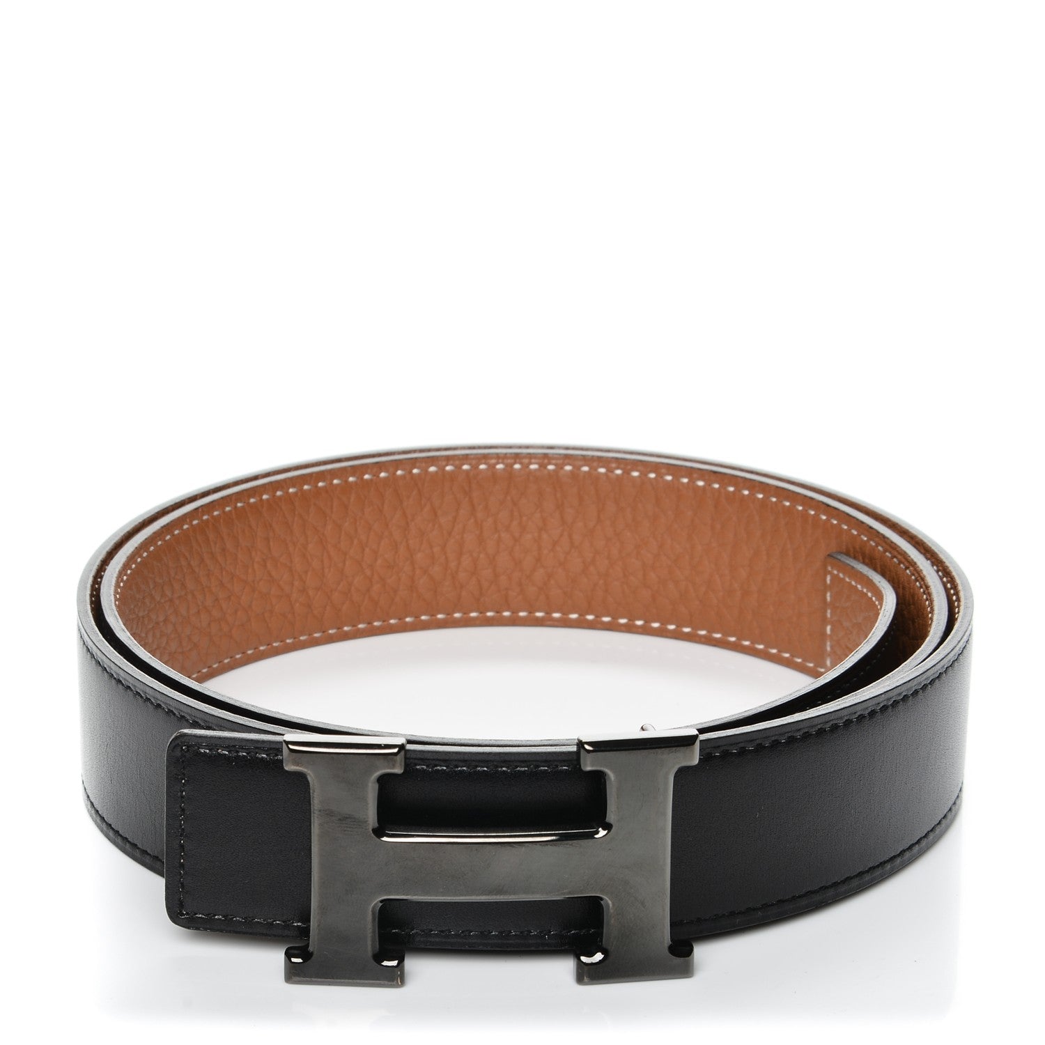 Hermes Box Togo So Black 32mm H Belt 90 Black Gold 1 of 9