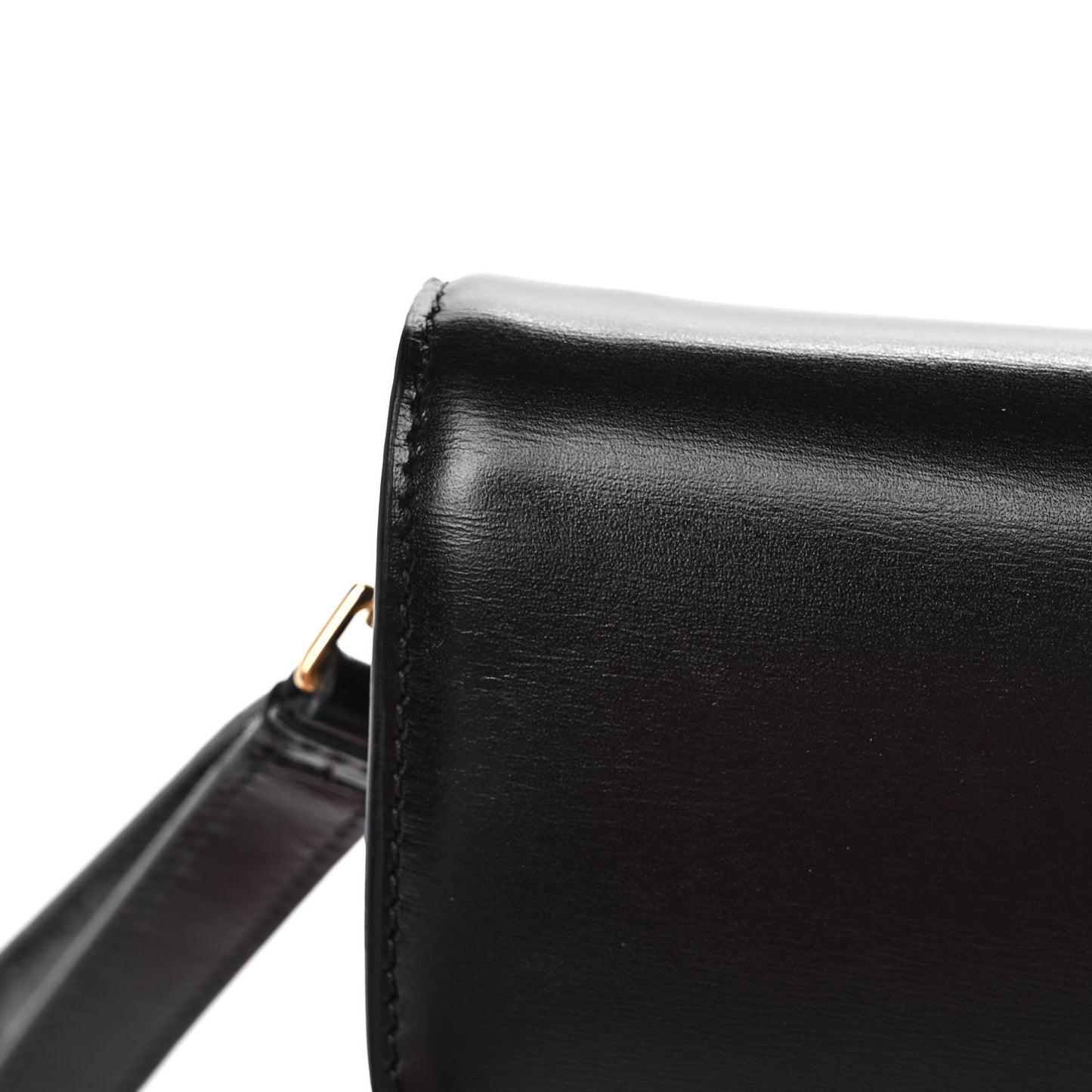 Shiny Calfskin Triomphe Clutch Black