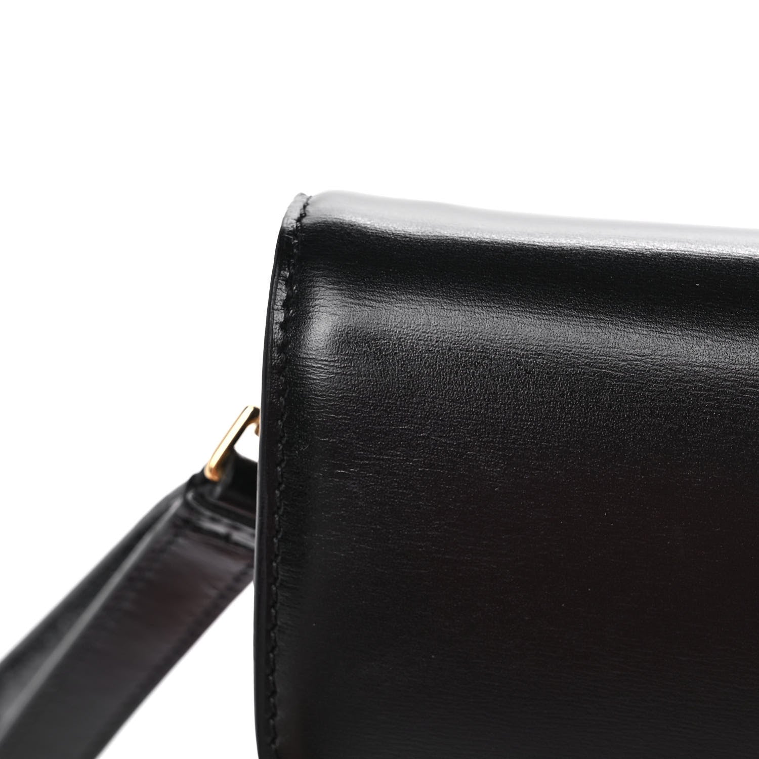 Celine Shiny Calfskin Triomphe Clutch Black 10 of 11
