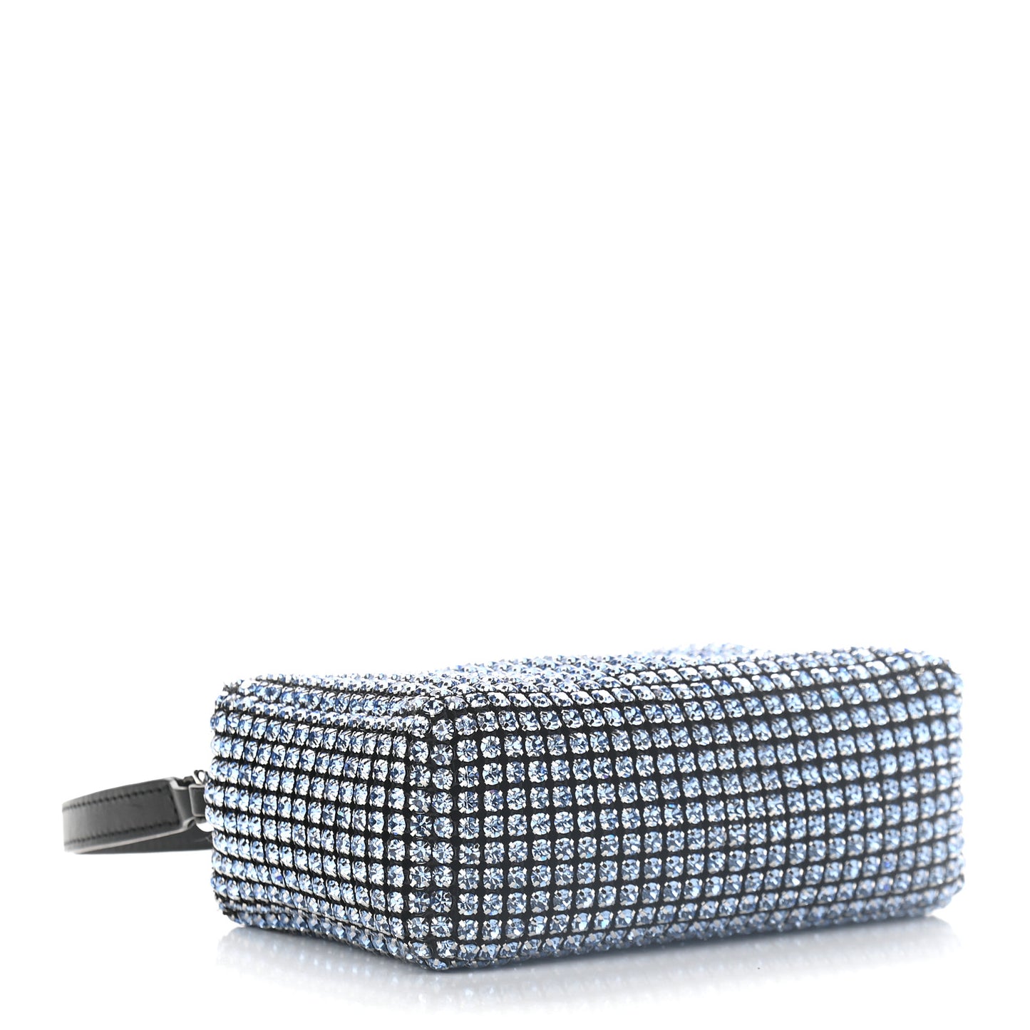 Mesh Crystal Rhinestone Mini Heiress Pouch Blue Silver