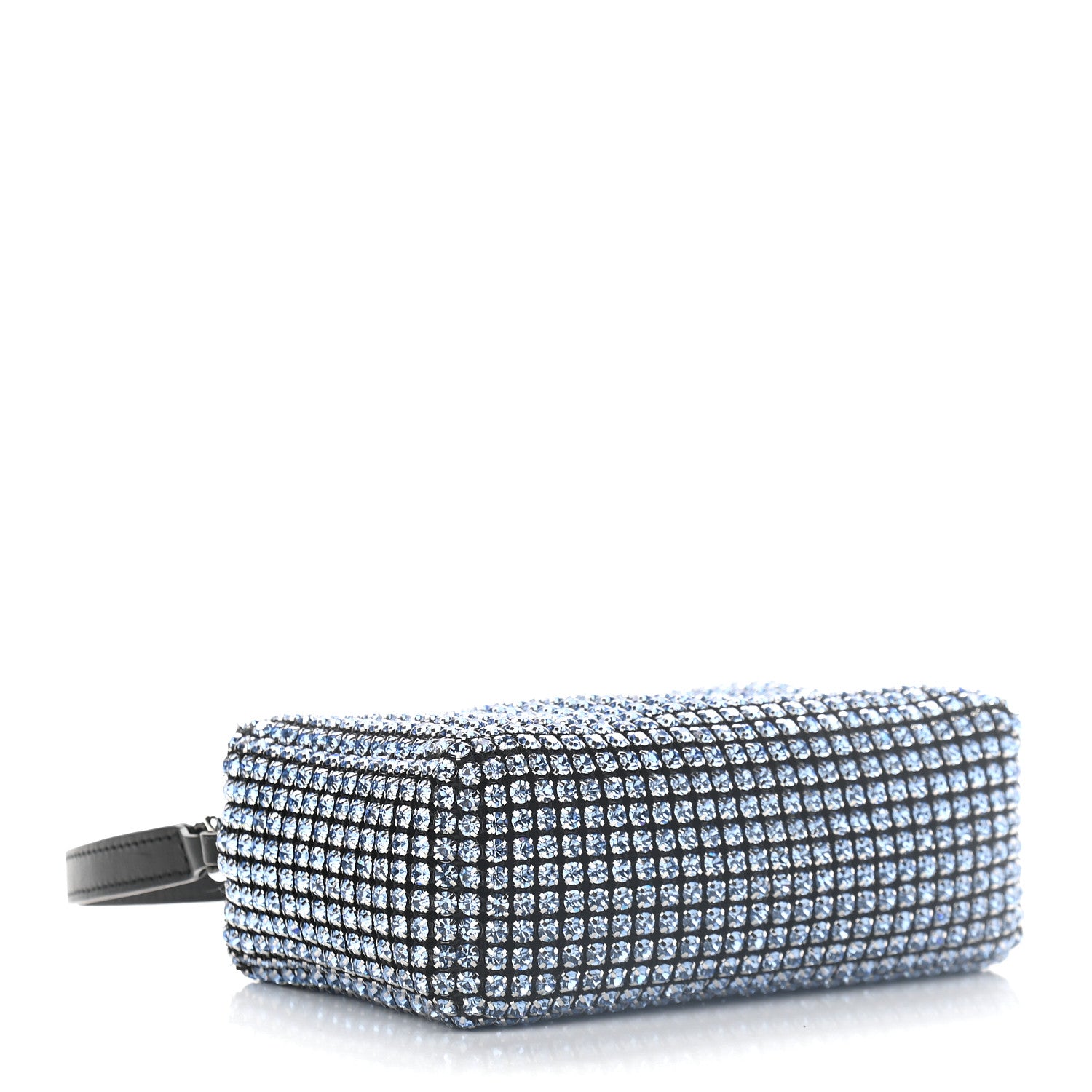 Alexander Wang Mesh Crystal Rhinestone Mini Heiress Pouch Blue Silver 4 of 9