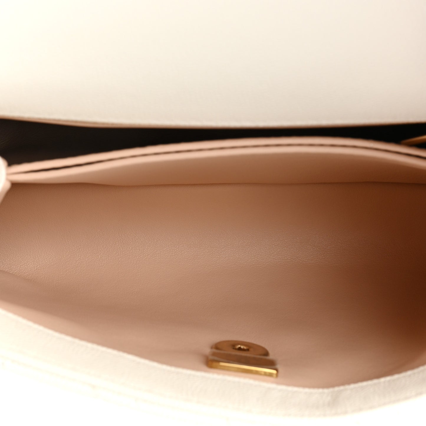 Caviar Quilted Mini Coco Chain Handle Flap White