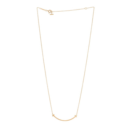 Tiffany 18K Yellow Gold Small T Smile Pendant Necklace 3 of 5