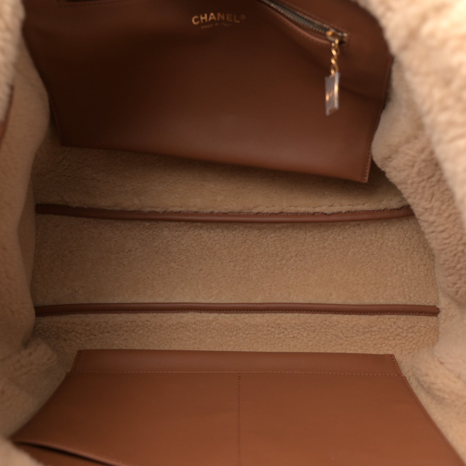 Chanel Lambskin Shearling Medium Deauville Tote Brown 6 of 11