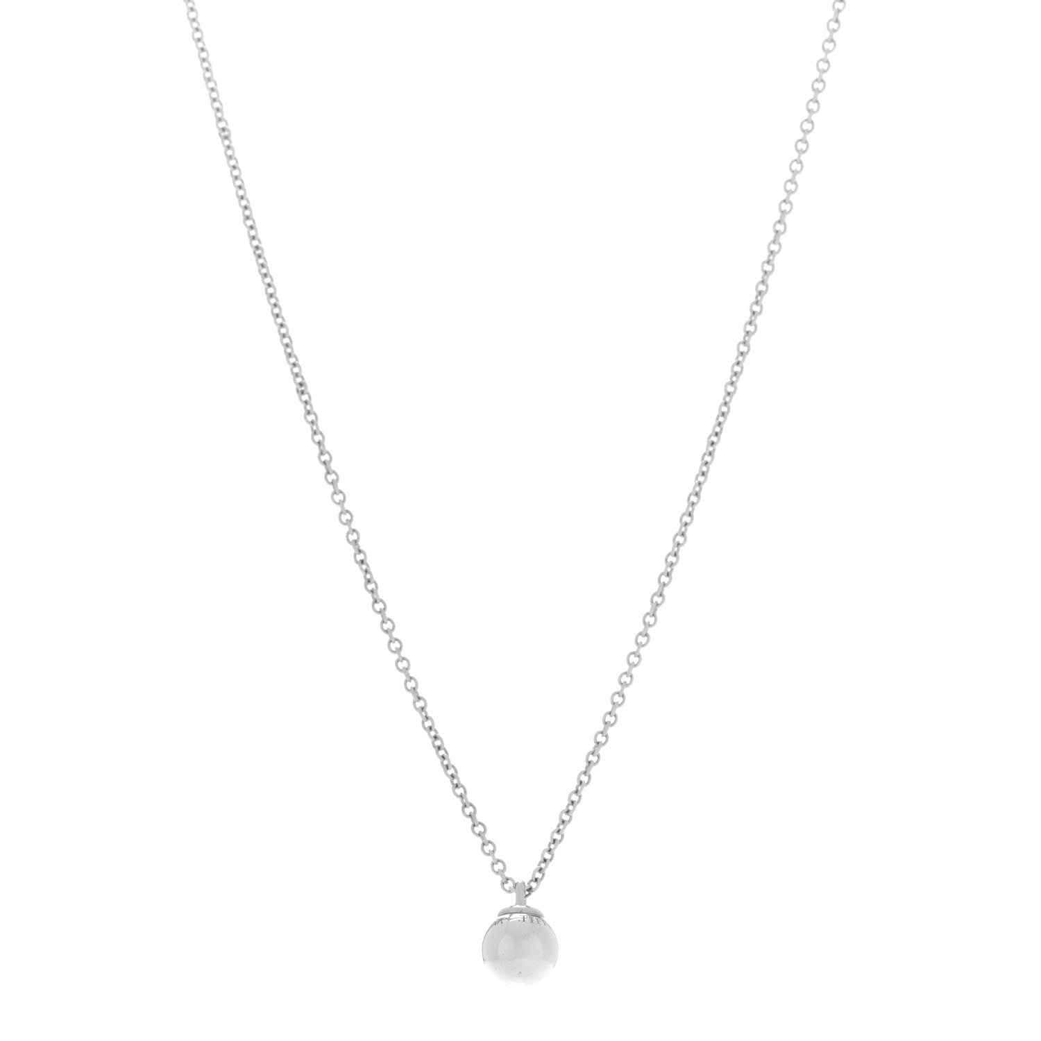 Tiffany Sterling Silver 8mm HardWear Ball Pendant Necklace 1 of 9