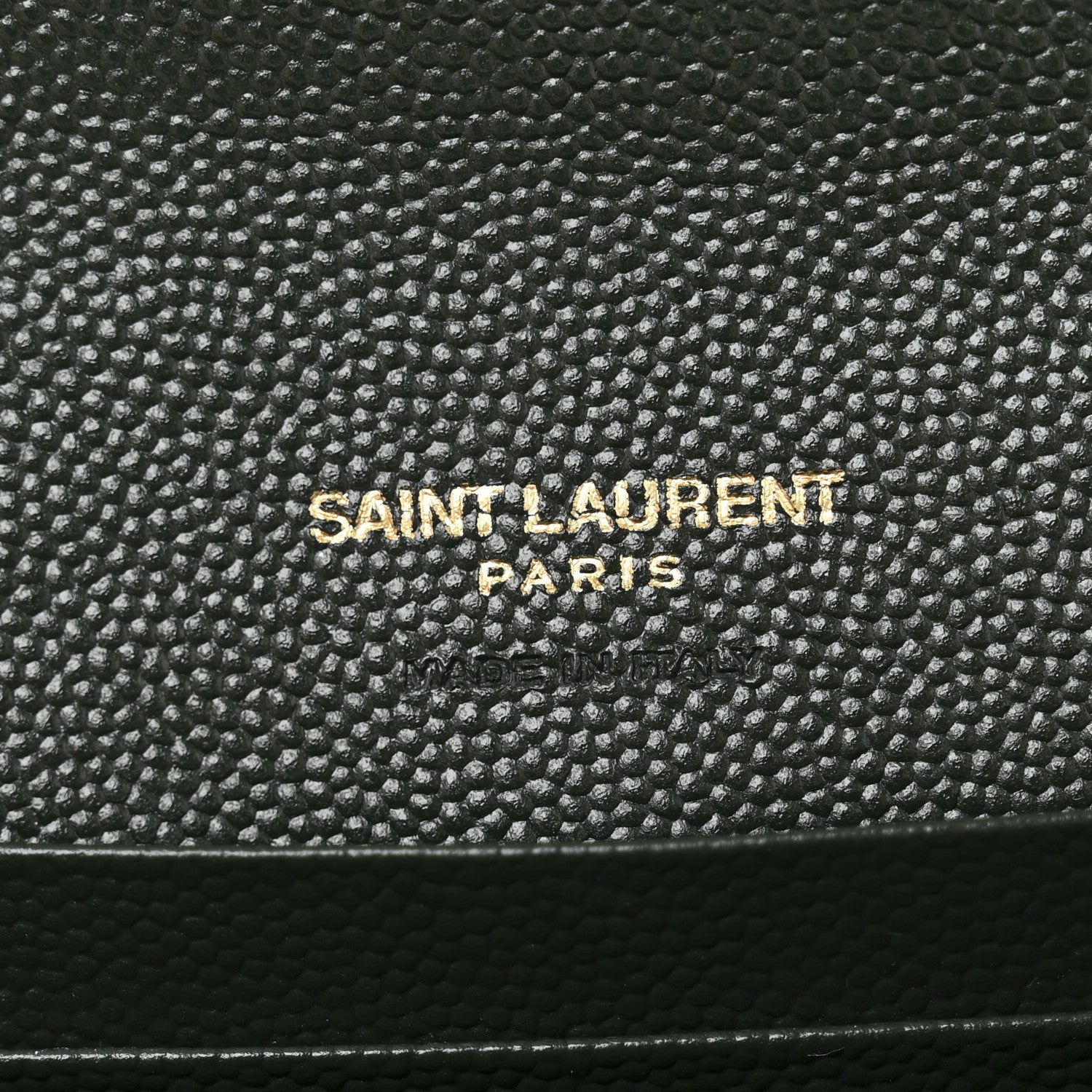 Saint Laurent Grain De Poudre Textured Mixed Matelasse Triquilt Small Monogram Envelope Wallet Dark Green 6 of 10