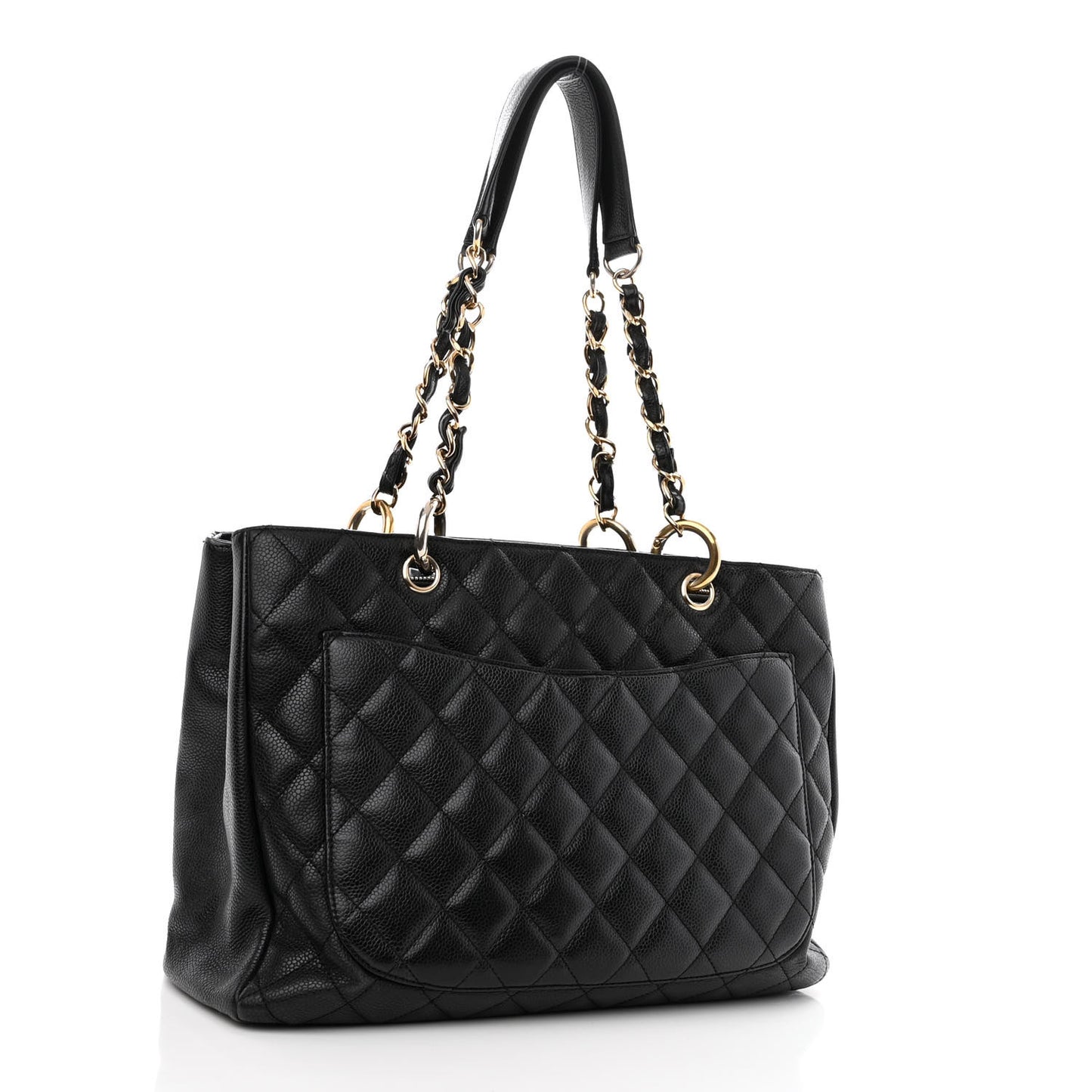 Caviar Quilted Grand Shopping Tote GST Black
