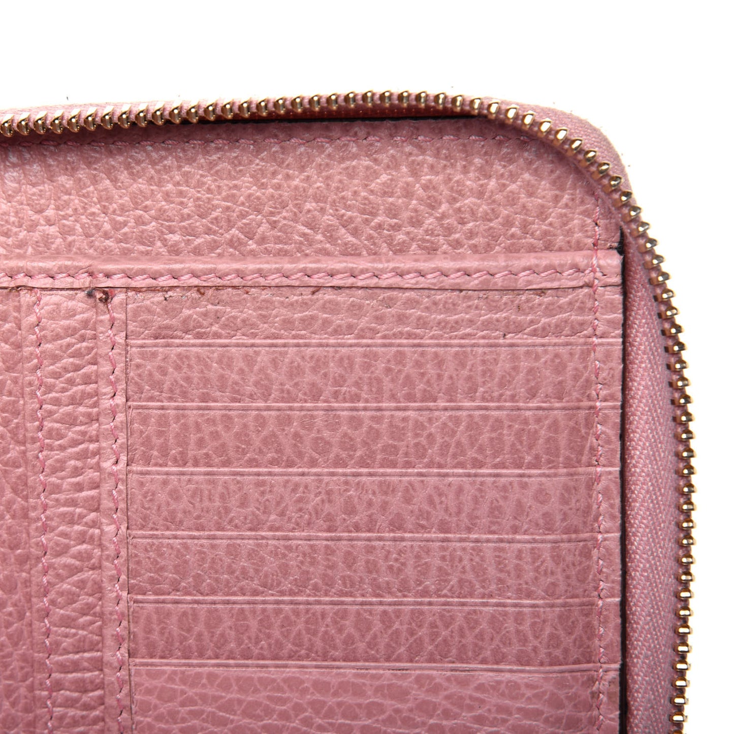 Monogram Dollar Calfskin Zip Around Compact Wallet Beige Ebony Soft Pink