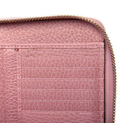 Gucci Monogram Dollar Calfskin Zip Around Compact Wallet Beige Ebony Soft Pink 8 of 17