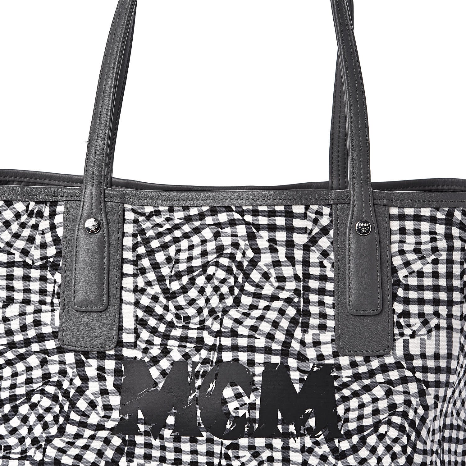 MCM Visetos Medium Liz Reversible Shopper Tote Phantom Grey 16 of 16