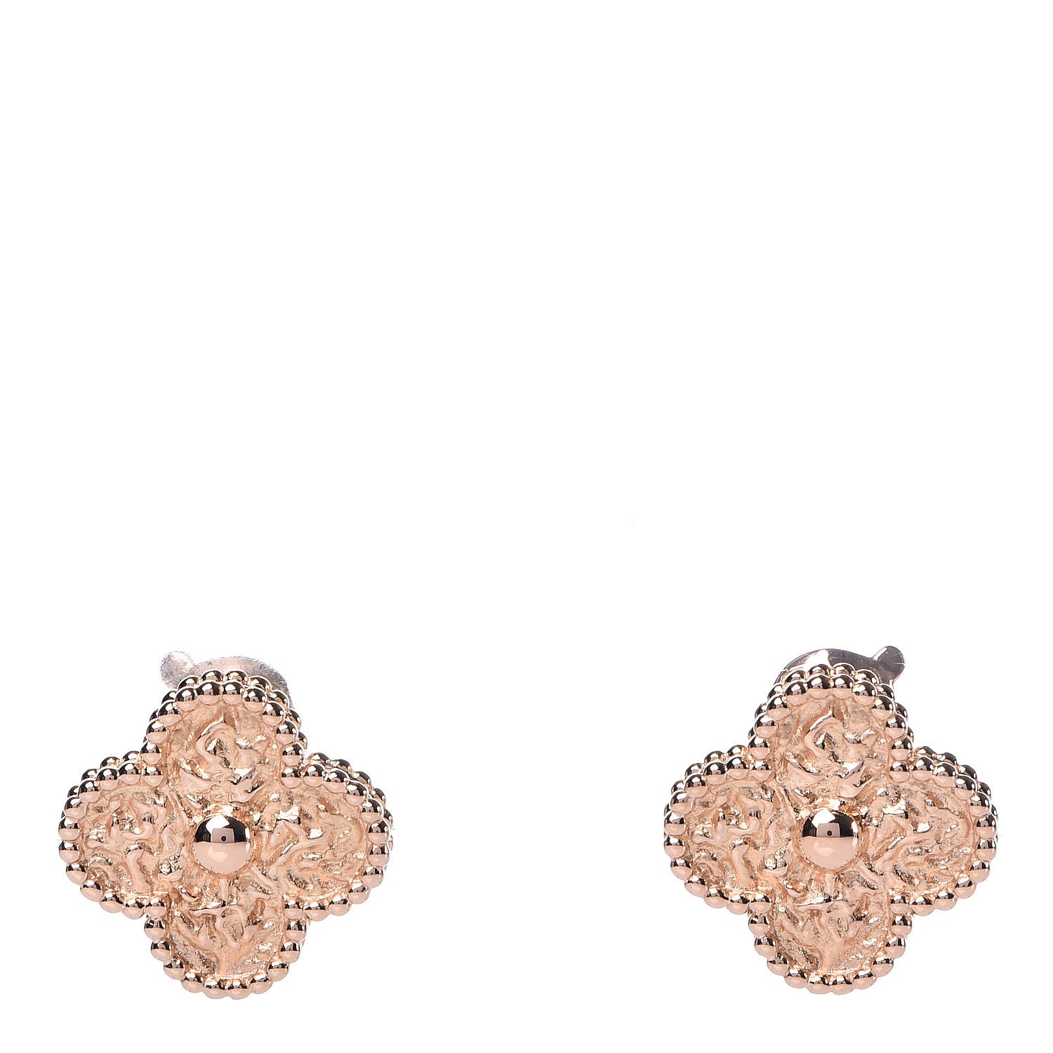 Van Cleef & Arpels 18K Rose Gold Vintage Alhambra Earrings 1 of 5