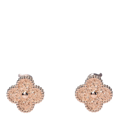 Van Cleef & Arpels 18K Rose Gold Vintage Alhambra Earrings 1 of 5