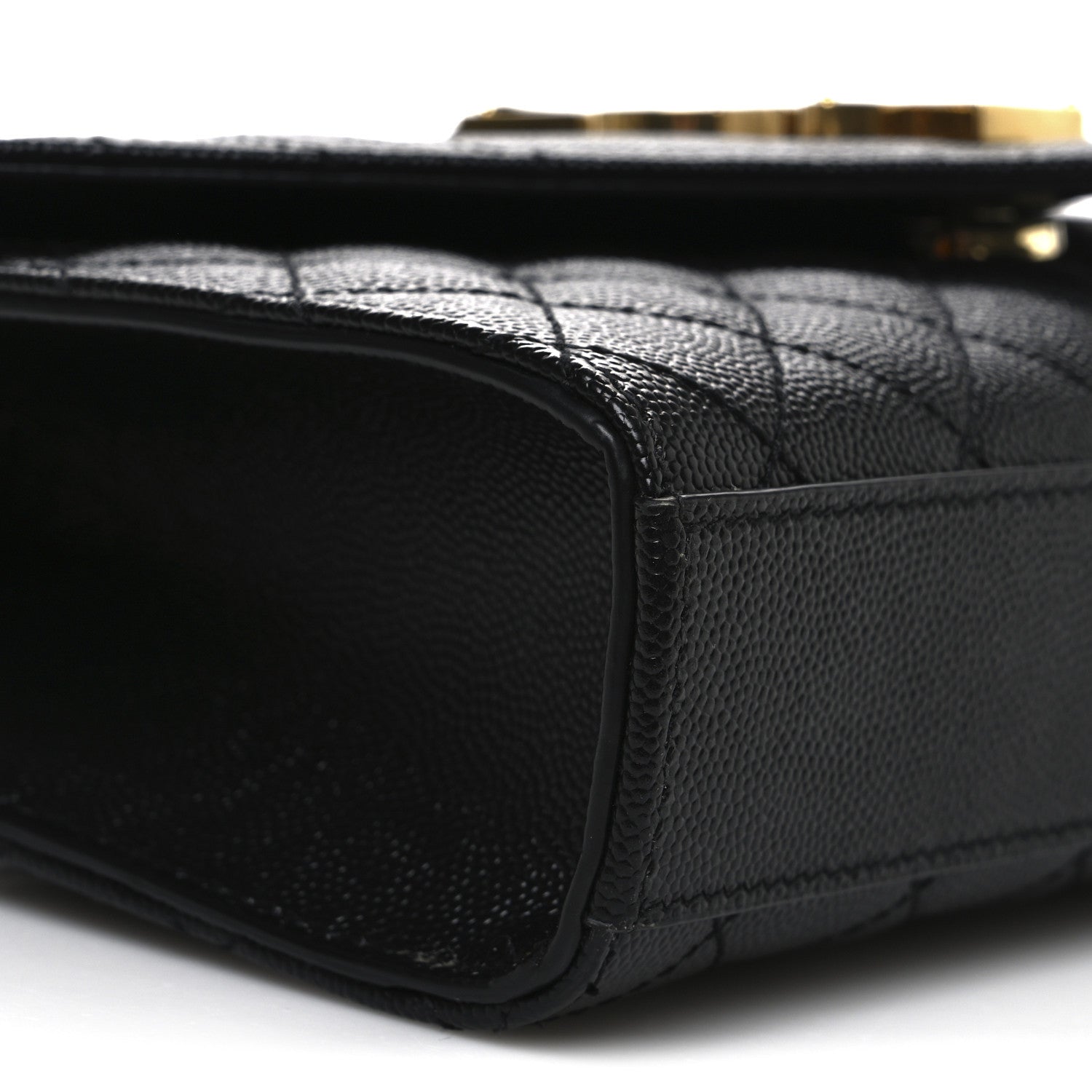 Saint Laurent Grain De Poudre Textured Mixed Matelasse Triquilt Small Monogram Satchel Black 8 of 9